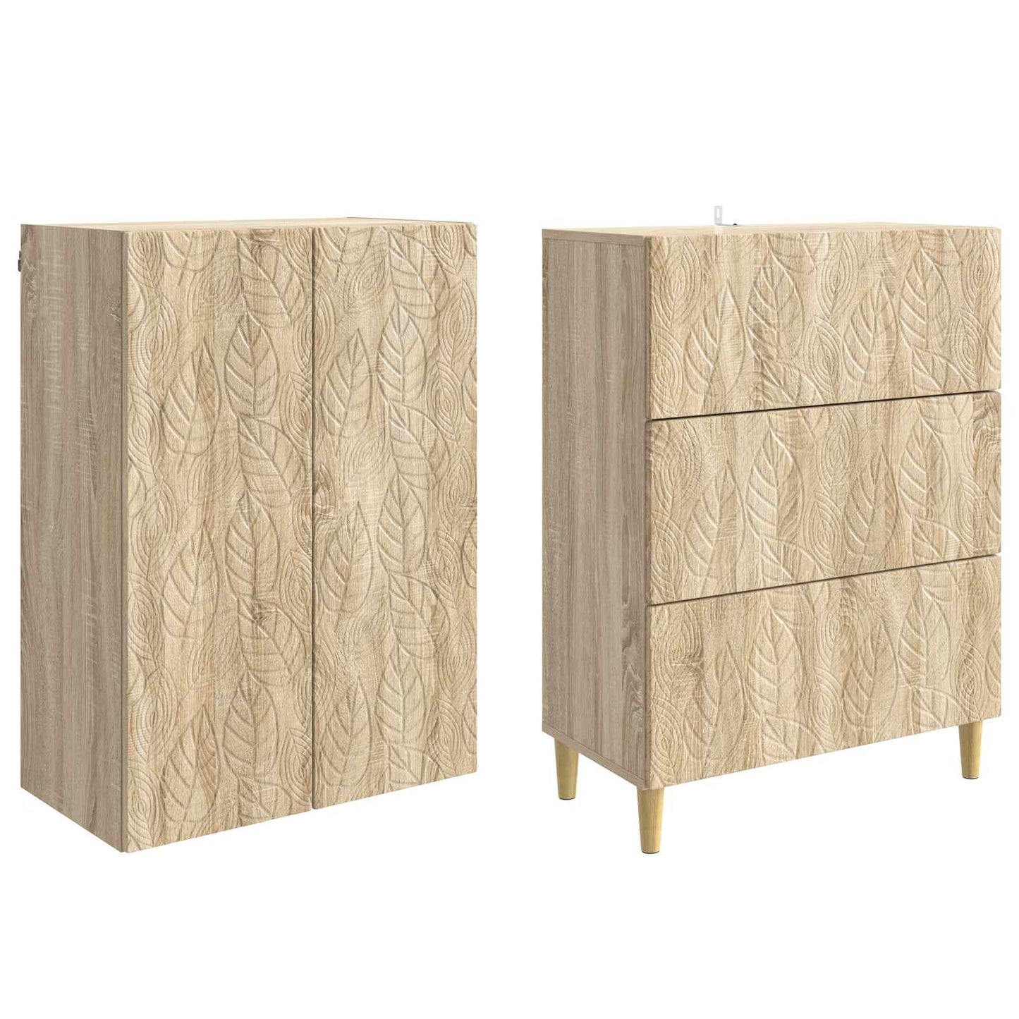 Kastenset 2 pcs Sonoma Eiken 66 x 34,5 x 90 cm Bewerkt hout
