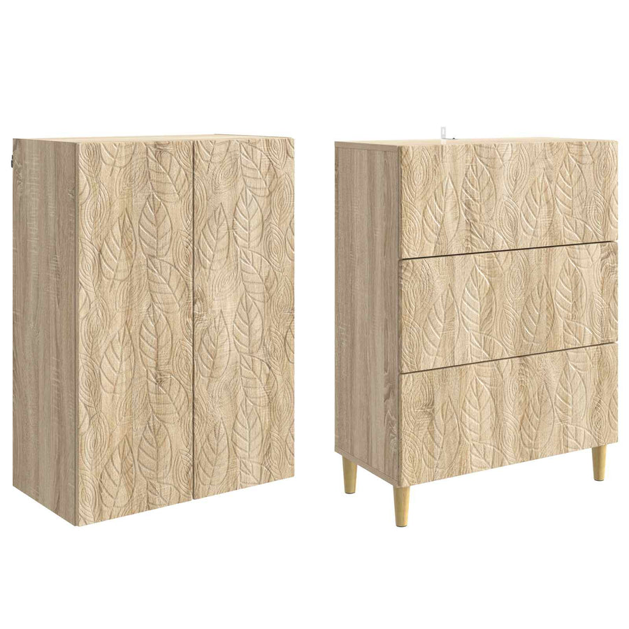 Kastenset 2 pcs Sonoma Eiken 66 x 34,5 x 90 cm Bewerkt hout
