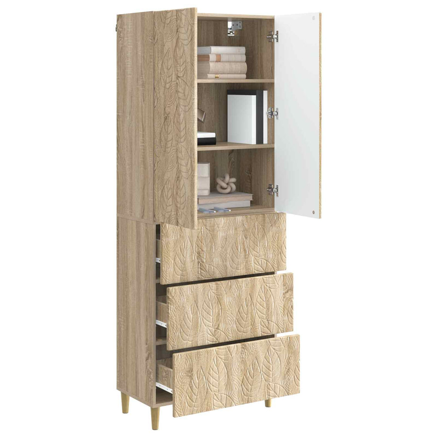Kastenset 2 pcs Sonoma Eiken 66 x 34,5 x 90 cm Bewerkt hout
