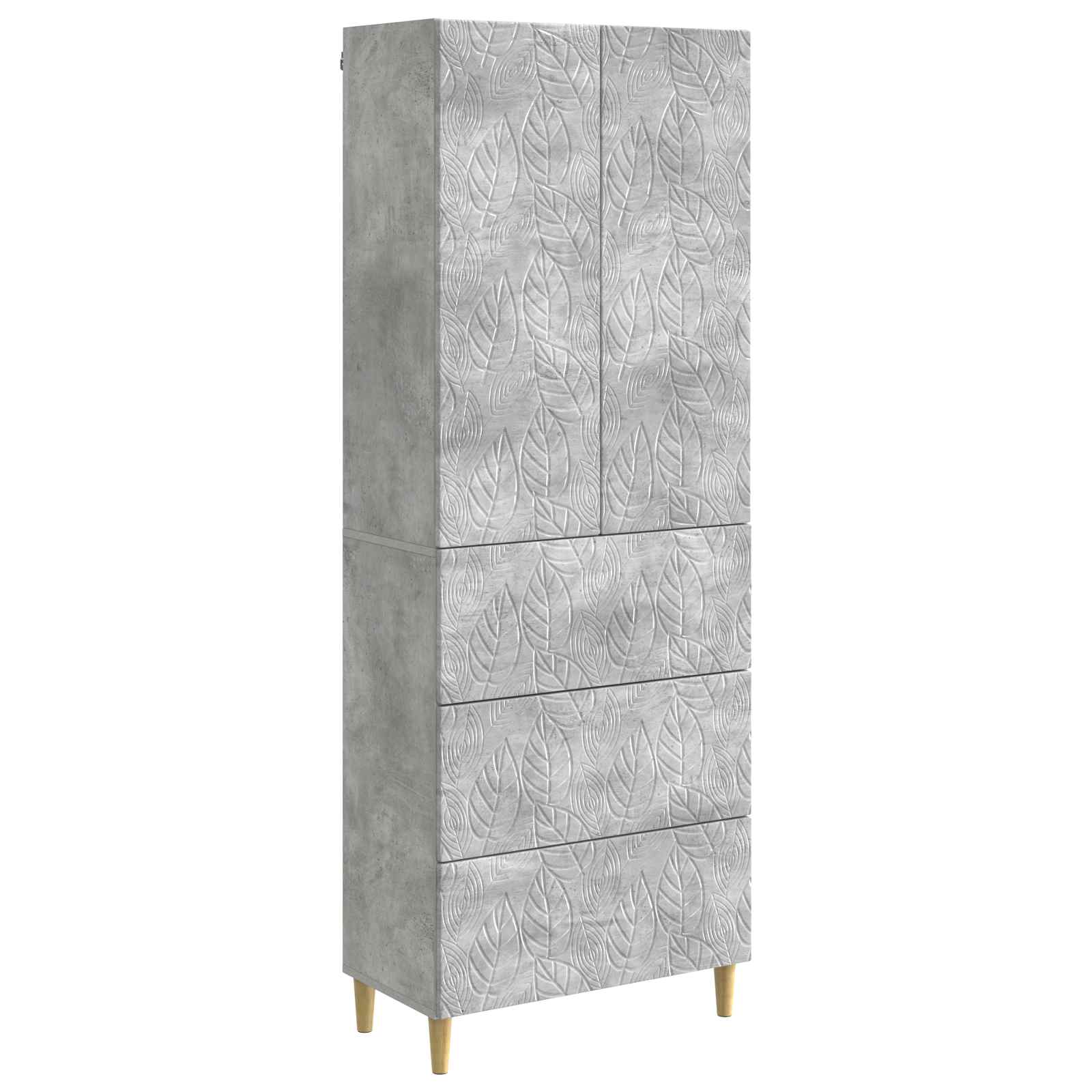 Kastenset 2 pcs Betongrijs 66 x 34,5 x 90 cm Bewerkt hout
