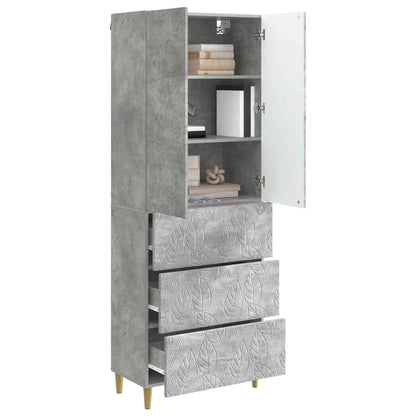 Kastenset 2 pcs Betongrijs 66 x 34,5 x 90 cm Bewerkt hout