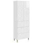 Kastenset 2 stuks 66x34,5x90 cm hoogglans wit bewerkt hout