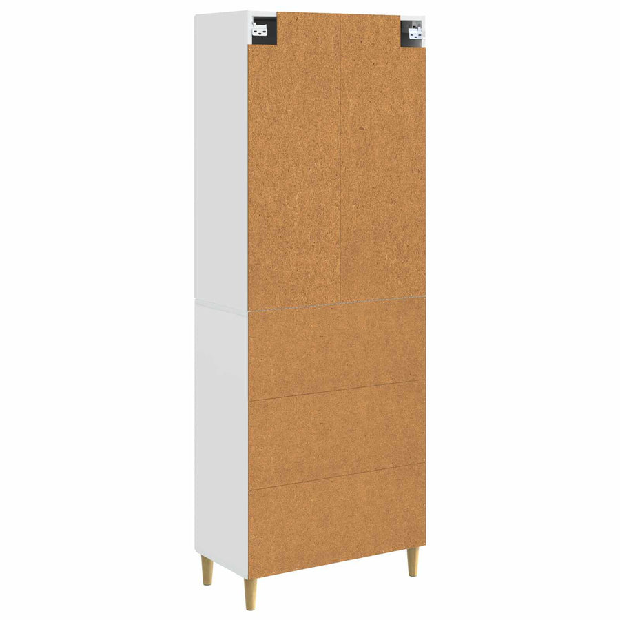 Kastenset 2 pcs Hoogglans Wit 66 x 34,5 x 90 cm Bewerkt hout