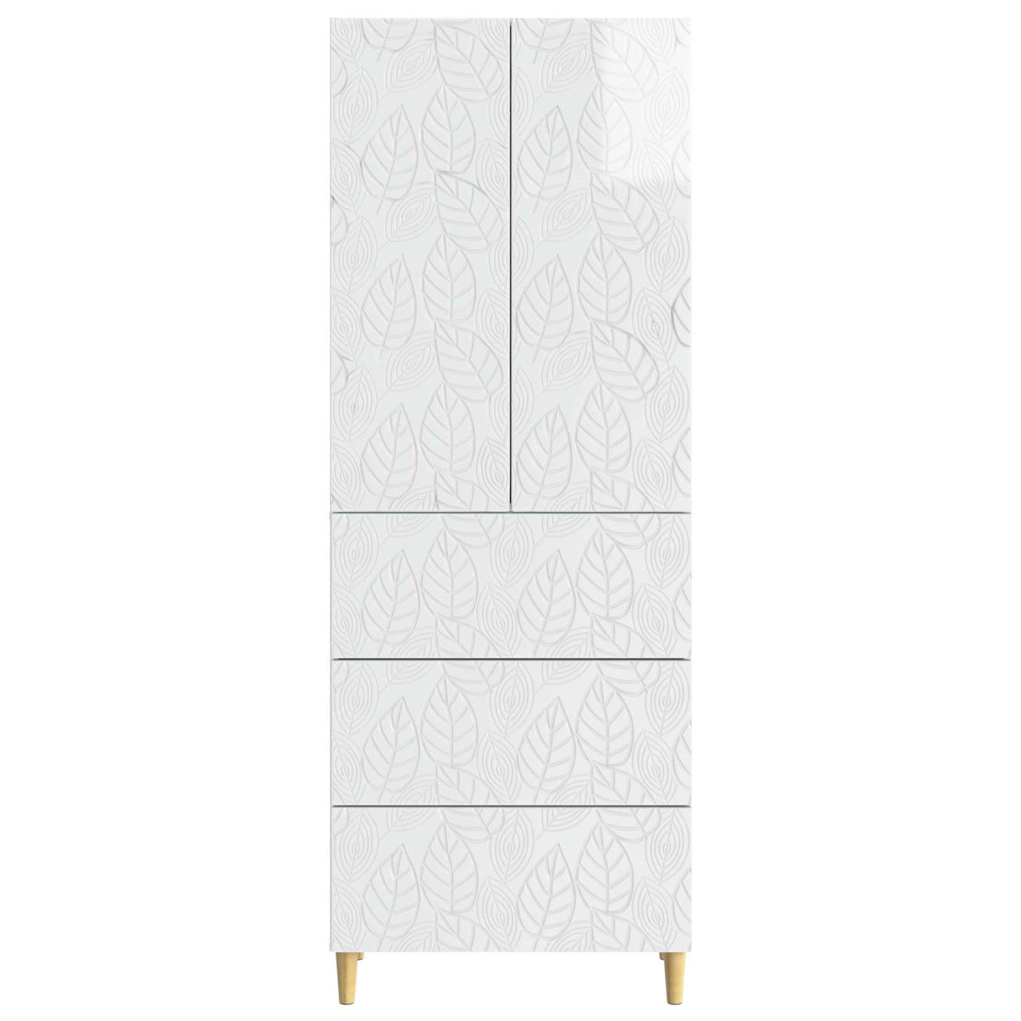 Kastenset 2 pcs Hoogglans Wit 66 x 34,5 x 90 cm Bewerkt hout