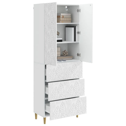Kastenset 2 pcs Hoogglans Wit 66 x 34,5 x 90 cm Bewerkt hout