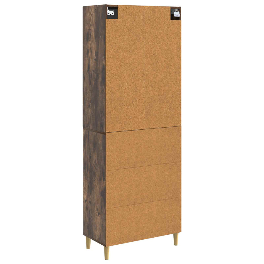 Kastenset 2 pcs Gerookt eiken 66 x 34,5 x 90 cm Bewerkt hout