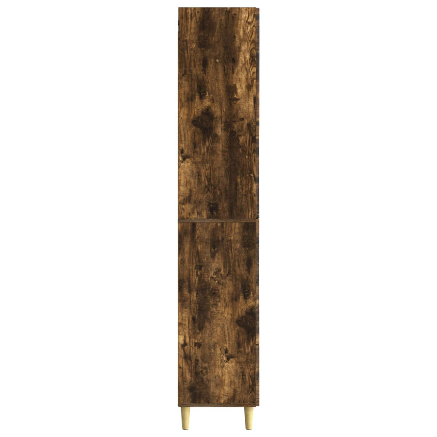 Kastenset 2 pcs Gerookt eiken 66 x 34,5 x 90 cm Bewerkt hout