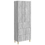 Kastenset 2 stuks grijs 66x34,5x90 cm bewerkt hout
