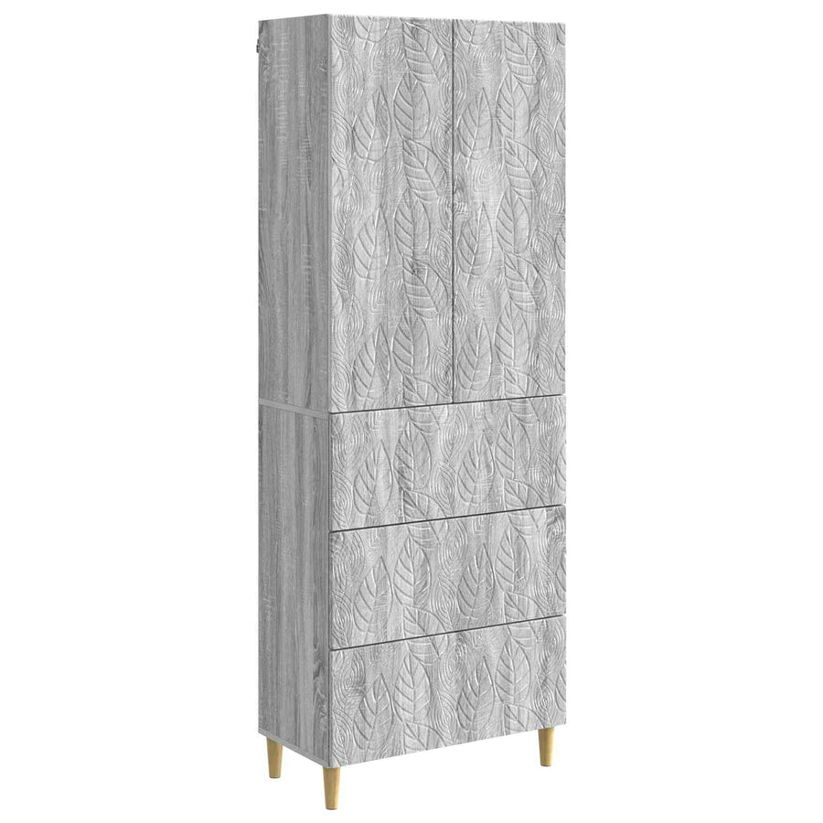 Kastenset 2 pcs Grijs Sonoma 66 x 34,5 x 90 cm Bewerkt hout