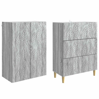 Kastenset 2 pcs Grijs Sonoma 66 x 34,5 x 90 cm Bewerkt hout