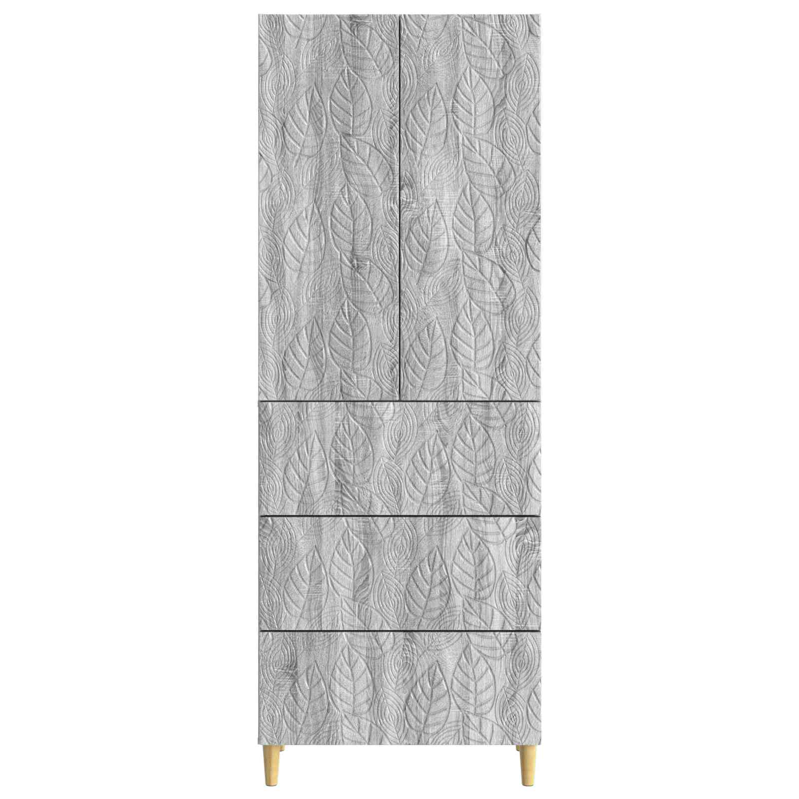 Kastenset 2 pcs Grijs Sonoma 66 x 34,5 x 90 cm Bewerkt hout
