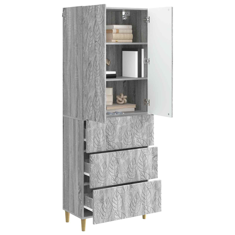 Kastenset 2 pcs Grijs Sonoma 66 x 34,5 x 90 cm Bewerkt hout