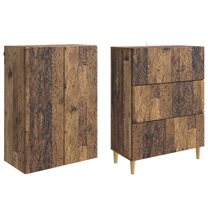 Kastenset 2 pcs Oud hout 66 x 34,5 x 90 cm Bewerkt hout
