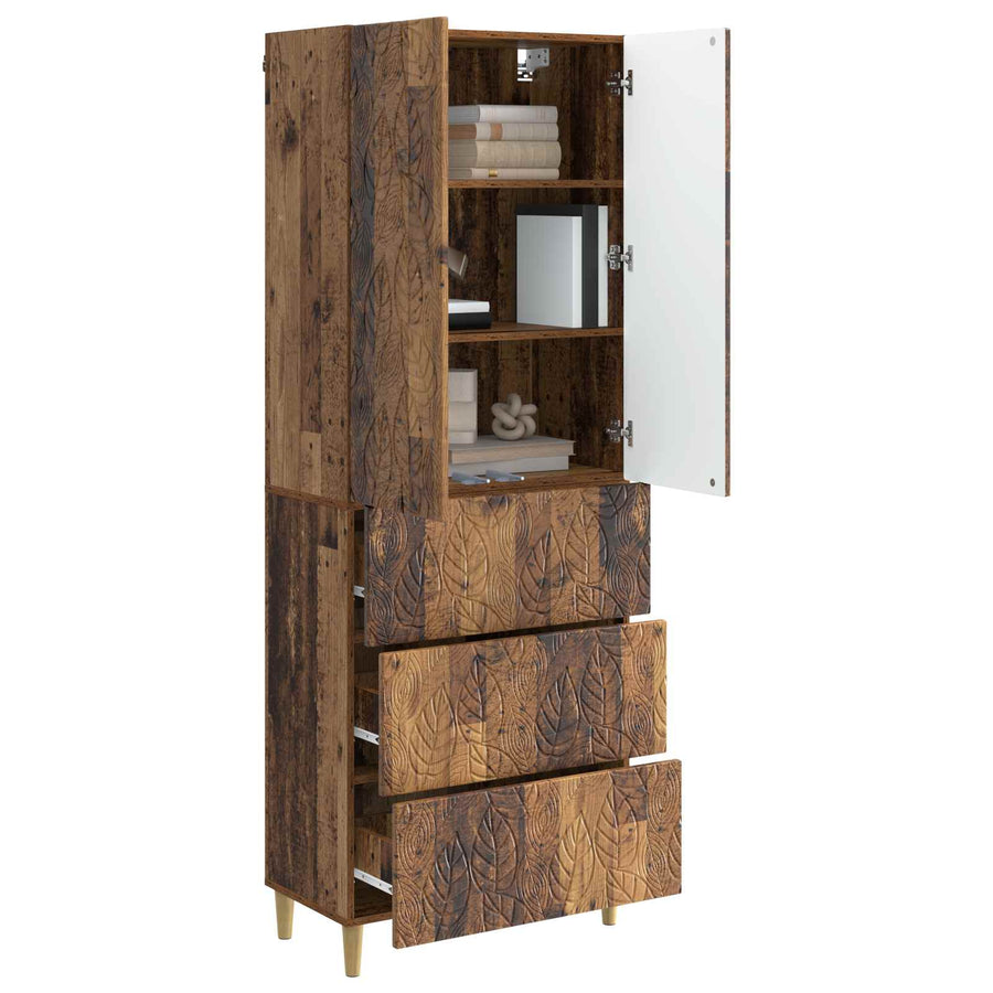 Kastenset 2 pcs Oud hout 66 x 34,5 x 90 cm Bewerkt hout