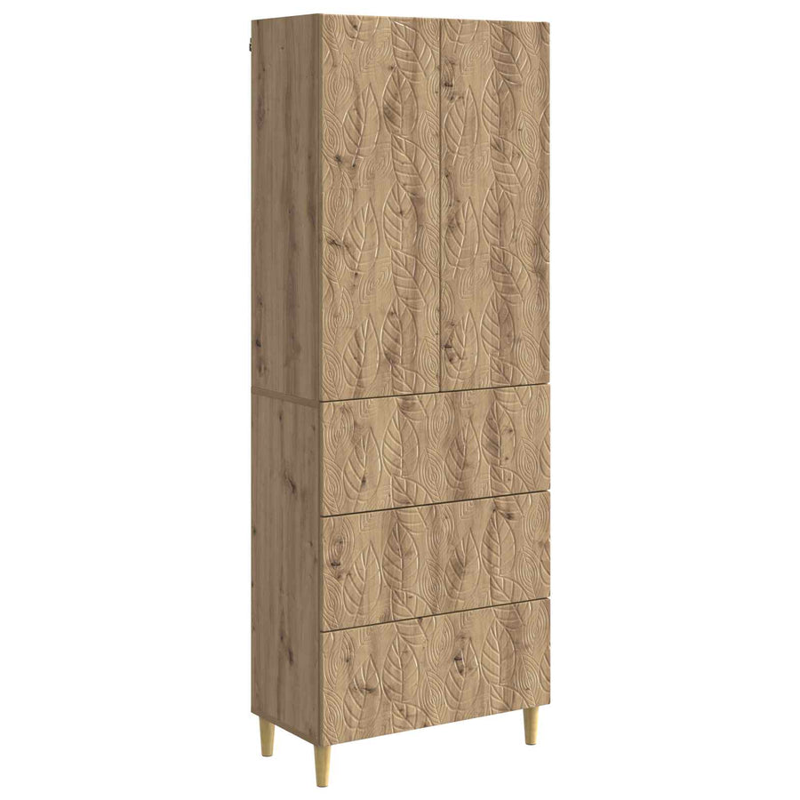 Kastenset 2 pcs Artisanaal eiken 66 x 34,5 x 90 cm Bewerkt hout