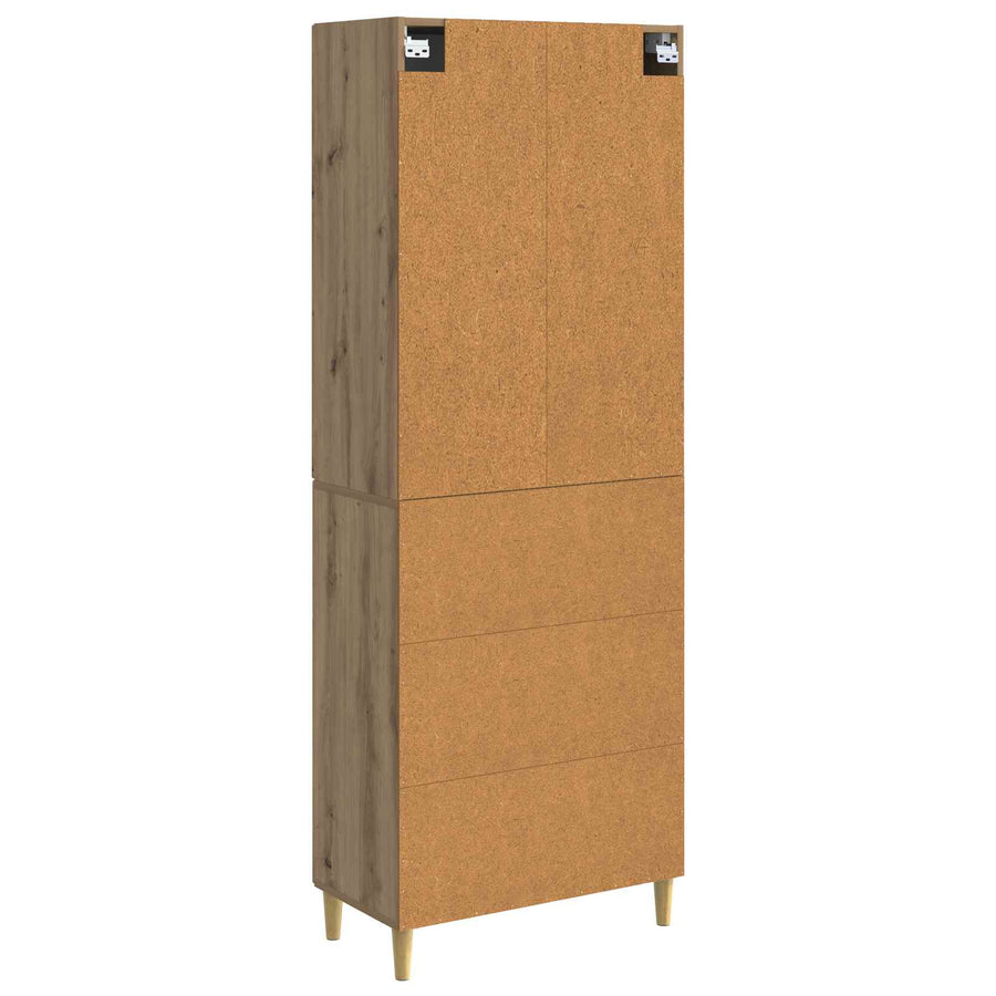 Kastenset 2 pcs Artisanaal eiken 66 x 34,5 x 90 cm Bewerkt hout