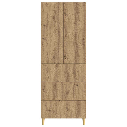 Kastenset 2 pcs Artisanaal eiken 66 x 34,5 x 90 cm Bewerkt hout