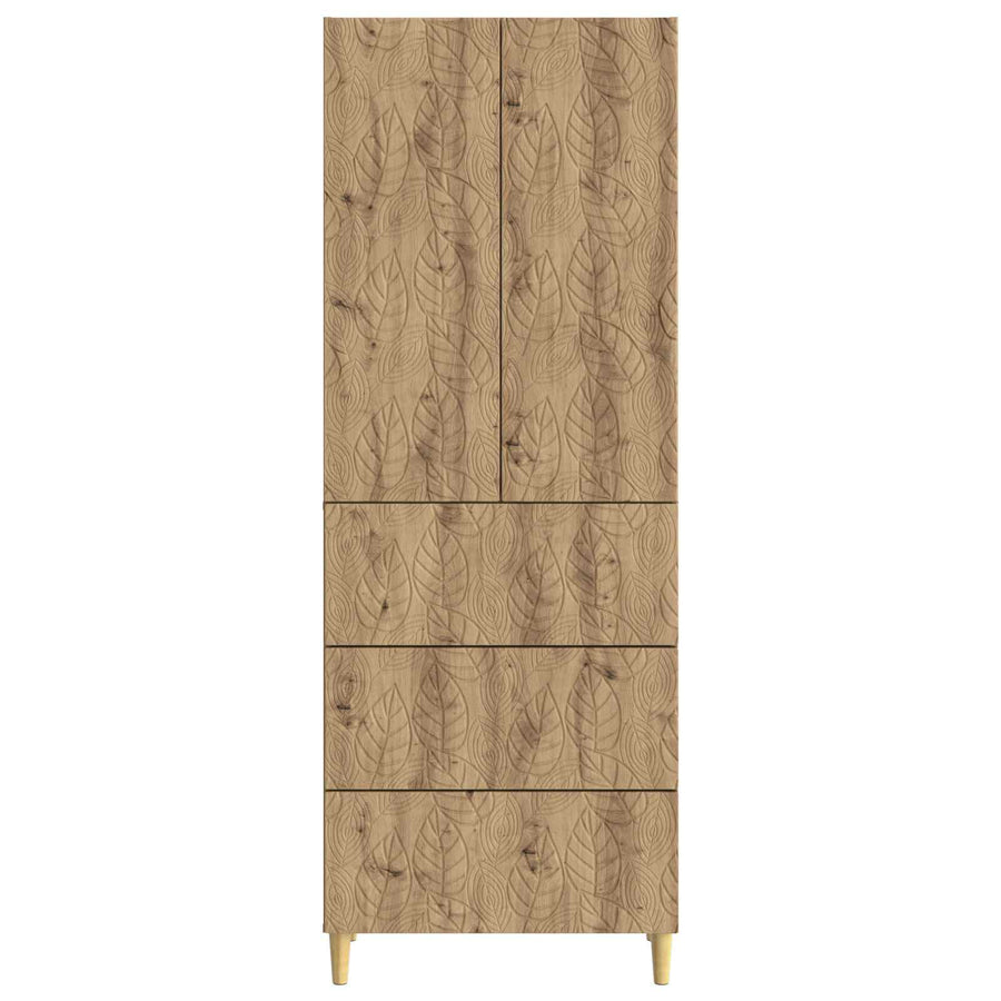 Kastenset 2 pcs Artisanaal eiken 66 x 34,5 x 90 cm Bewerkt hout
