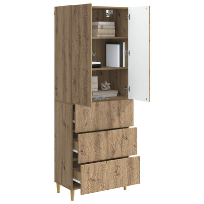 Kastenset 2 pcs Artisanaal eiken 66 x 34,5 x 90 cm Bewerkt hout