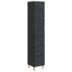 Opbergkast 33x34.5x90 cm bewerkt hout zwart 2 stuks