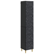 Opbergkast 33x34.5x90 cm bewerkt hout zwart 2 stuks