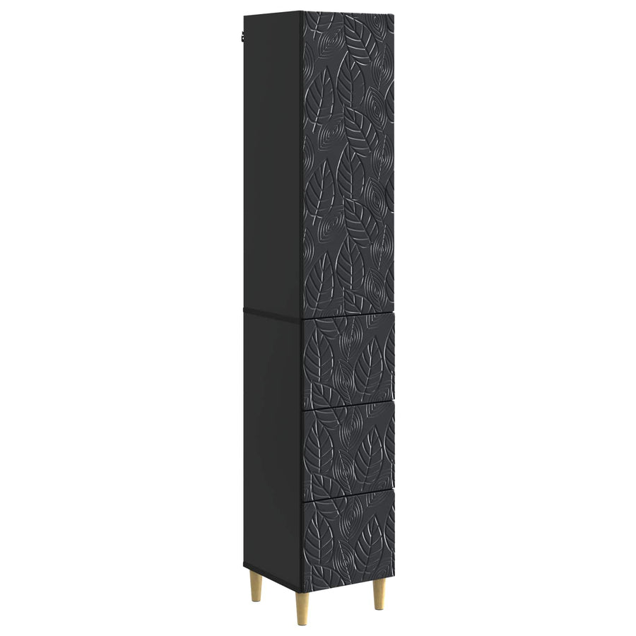 Kastenset 2 pcs Zwart 33 x 34,5 x 90 cm Bewerkt hout