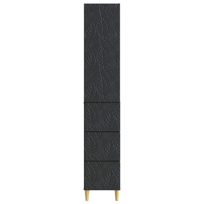 Kastenset 2 pcs Zwart 33 x 34,5 x 90 cm Bewerkt hout