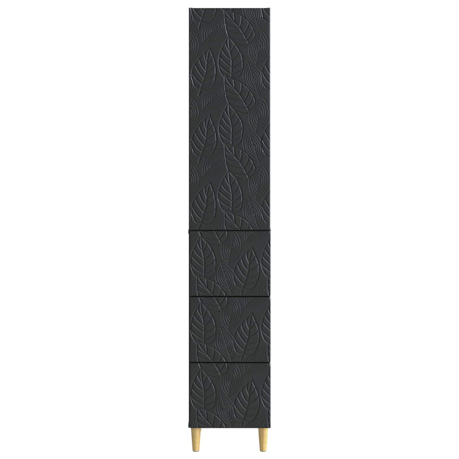 Kastenset 2 pcs Zwart 33 x 34,5 x 90 cm Bewerkt hout