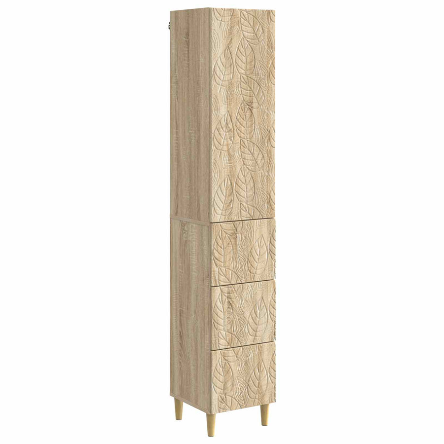 Kastenset 2 pcs Sonoma Eiken 33 x 34,5 x 90 cm Bewerkt hout