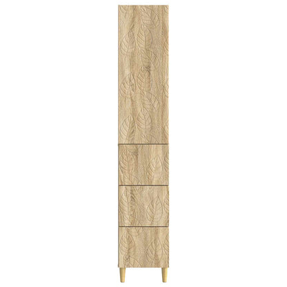 Kastenset 2 pcs Sonoma Eiken 33 x 34,5 x 90 cm Bewerkt hout