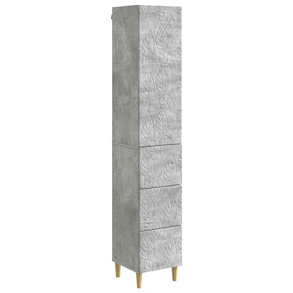 Kastenset 2 pcs Betongrijs 33 x 34,5 x 90 cm Bewerkt hout