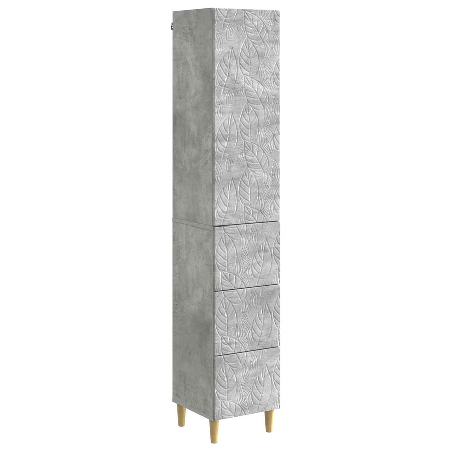 Kastenset 2 pcs Betongrijs 33 x 34,5 x 90 cm Bewerkt hout