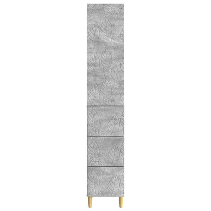 Kastenset 2 pcs Betongrijs 33 x 34,5 x 90 cm Bewerkt hout