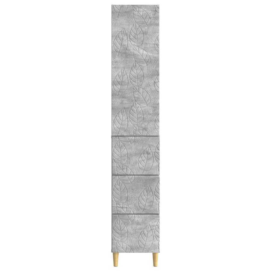 Kastenset 2 pcs Betongrijs 33 x 34,5 x 90 cm Bewerkt hout