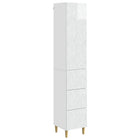 Opbergkastenset 33x34,5x90 cm hoogglans wit bewerkt hout