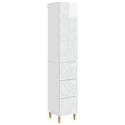 Opbergkastenset 33x34,5x90 cm hoogglans wit bewerkt hout