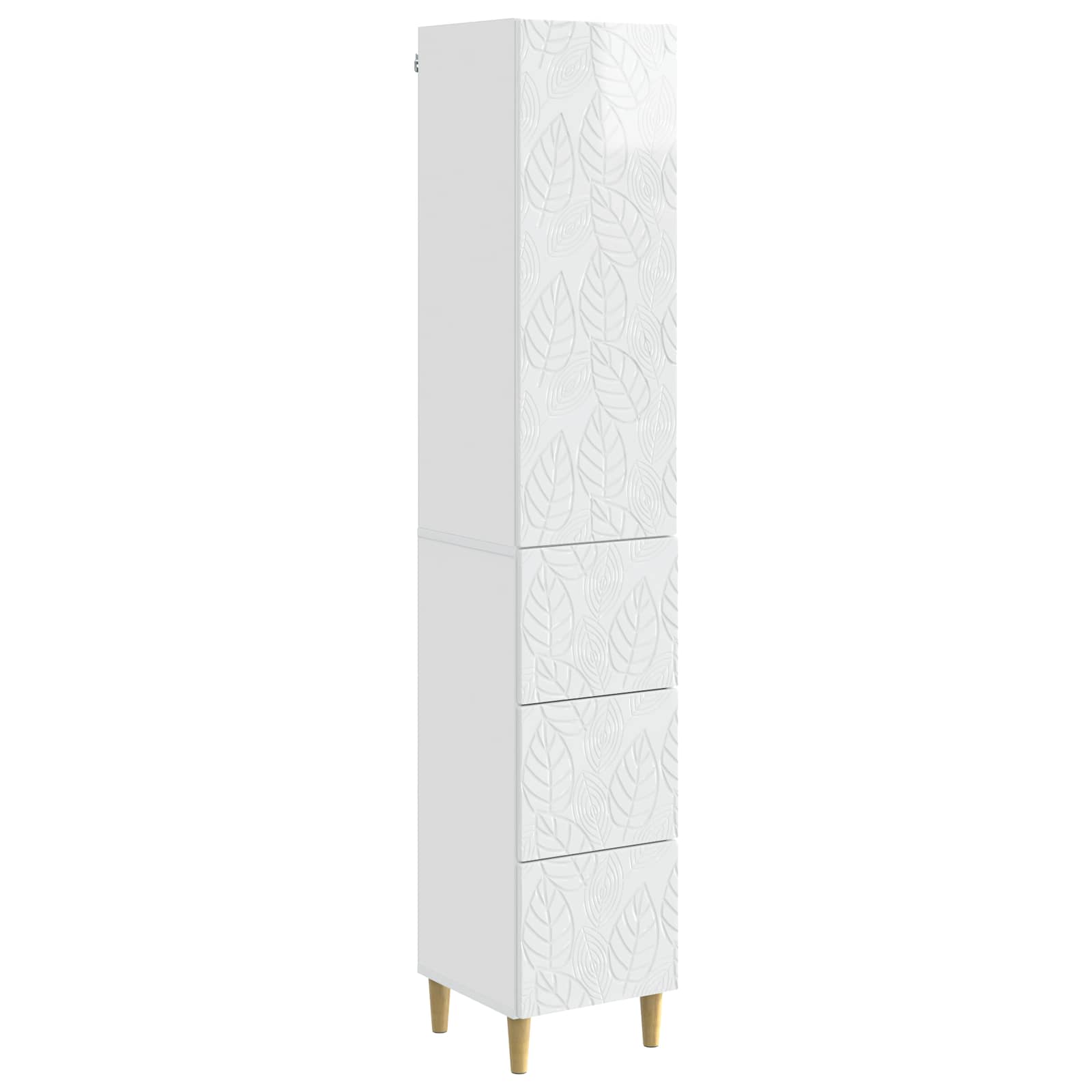 Kastenset 2 pcs Hoogglans Wit 33 x 34,5 x 90 cm Bewerkt hout