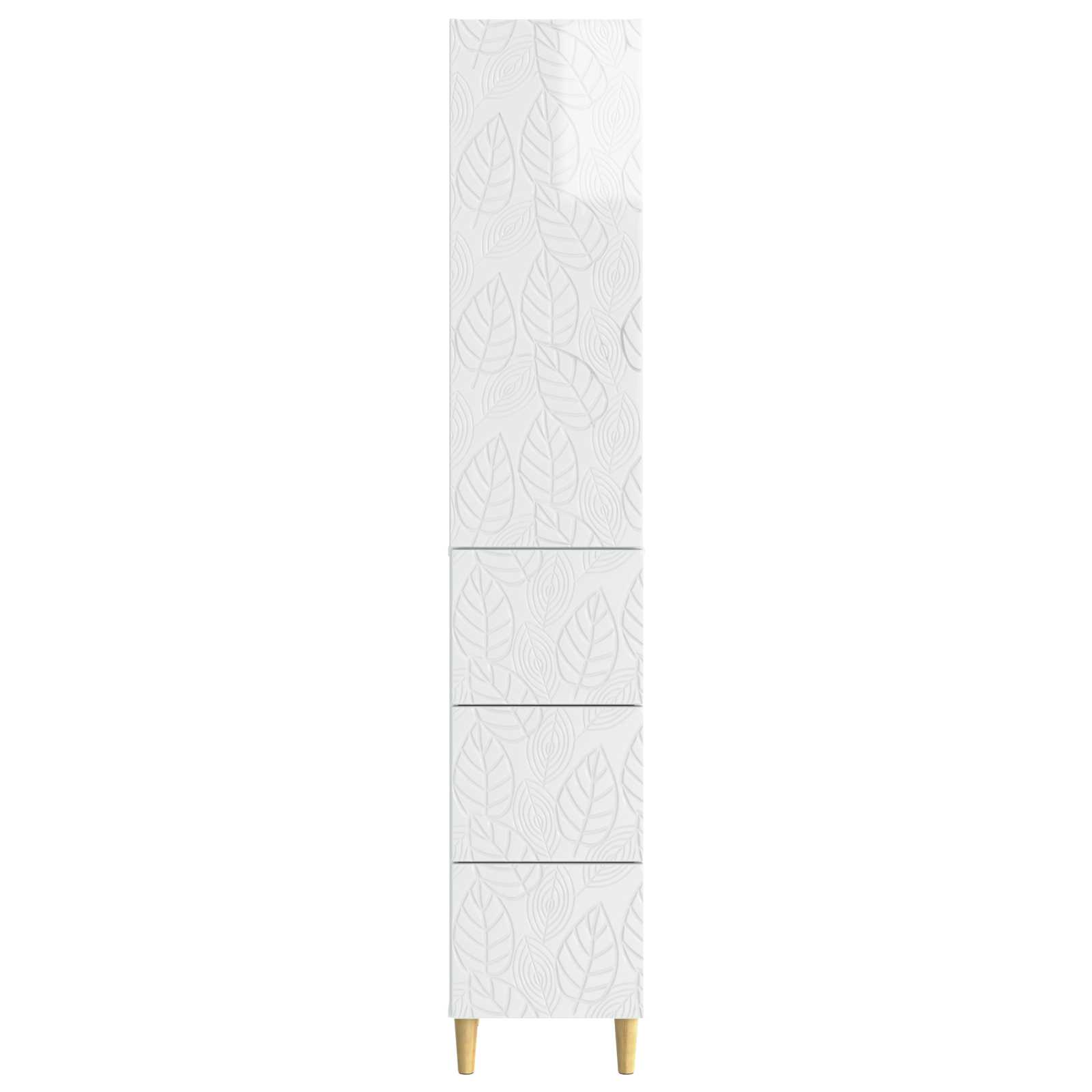 Kastenset 2 pcs Hoogglans Wit 33 x 34,5 x 90 cm Bewerkt hout