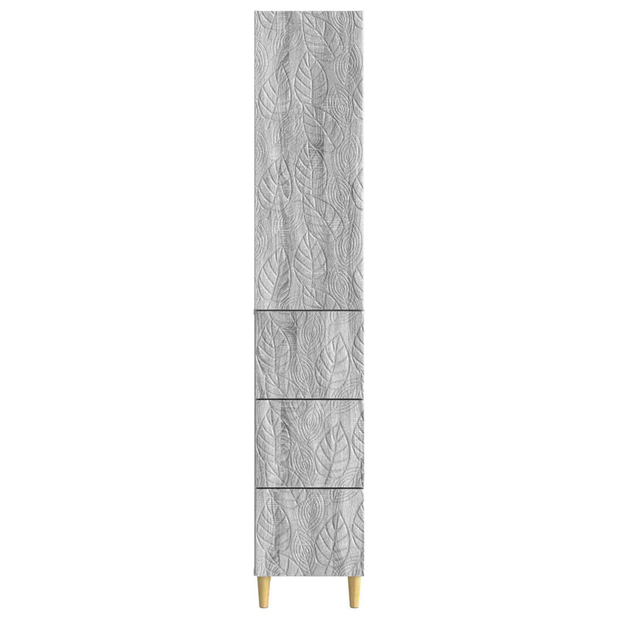 Kastenset 2 pcs Grijs Sonoma 33 x 34,5 x 90 cm Bewerkt hout