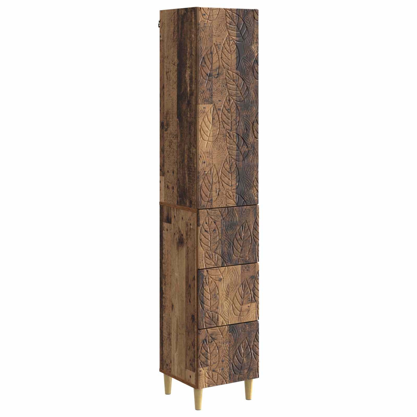 Kastenset 2 pcs Oud hout 33 x 34,5 x 90 cm Bewerkt hout