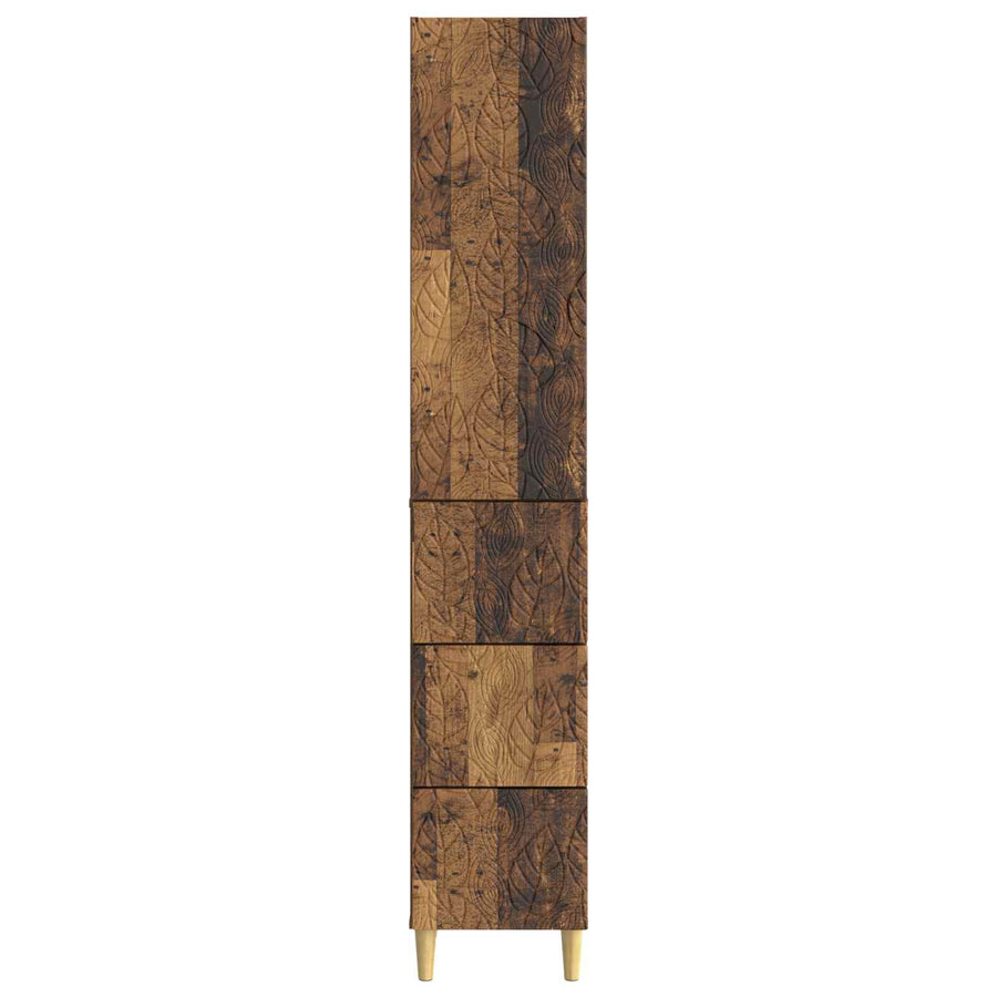 Kastenset 2 pcs Oud hout 33 x 34,5 x 90 cm Bewerkt hout