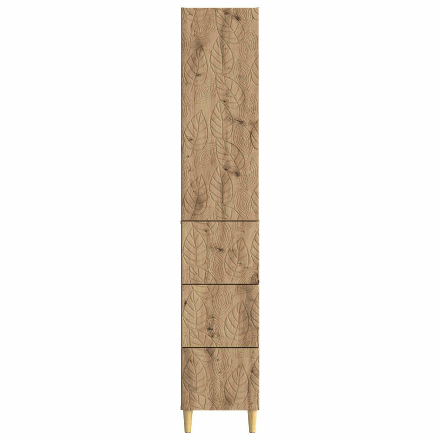 Kastenset 2 pcs Artisanaal eiken 33 x 34,5 x 90 cm Bewerkt hout