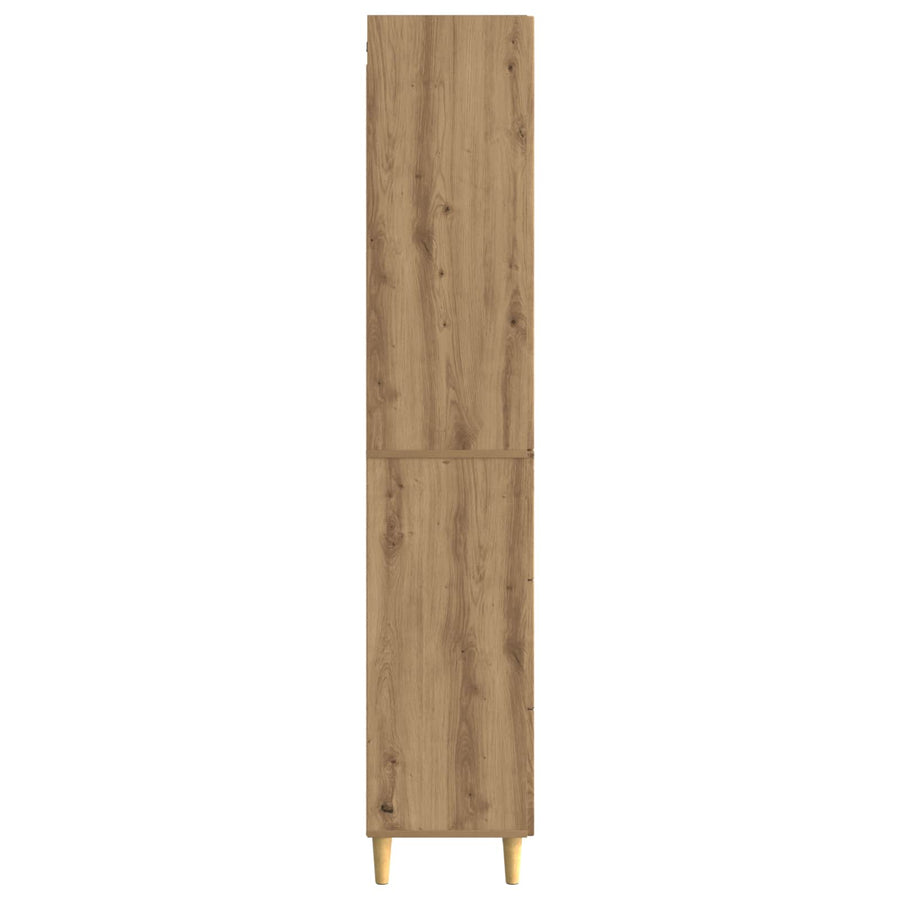 Kastenset 2 pcs Artisanaal eiken 33 x 34,5 x 90 cm Bewerkt hout