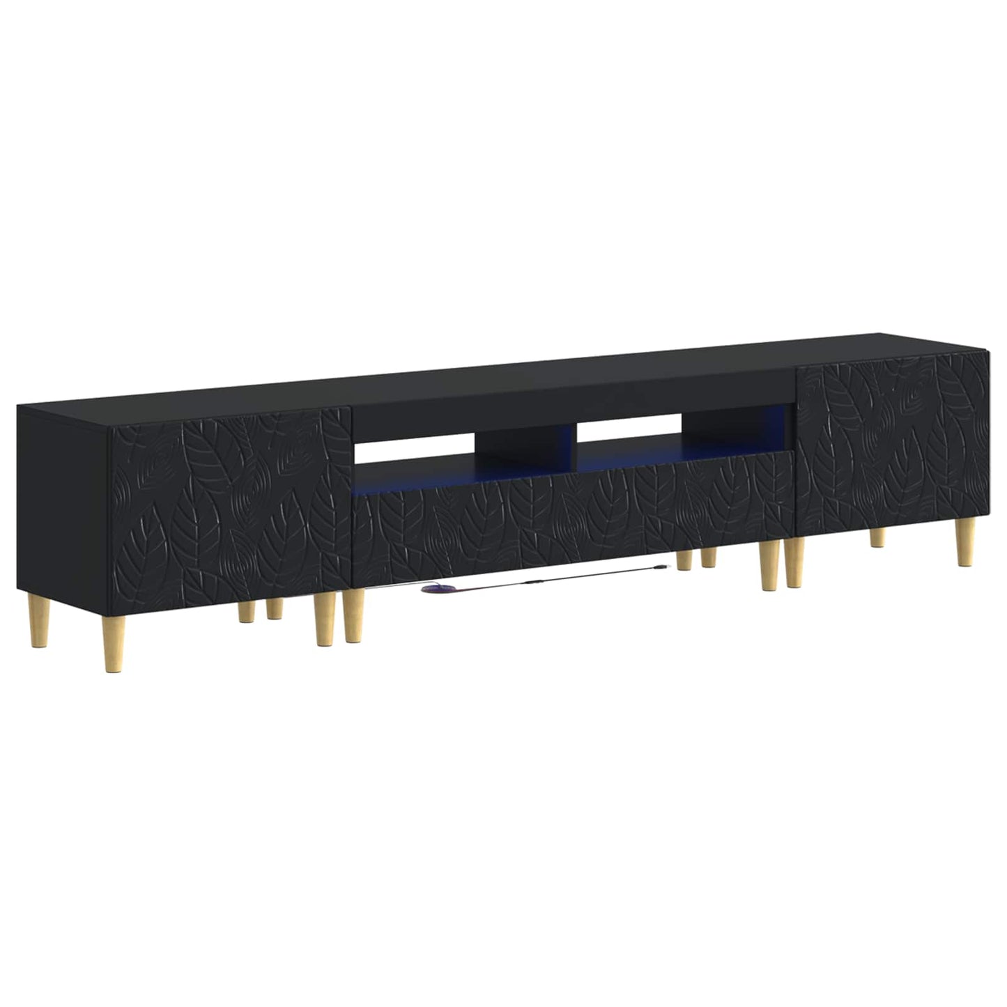 5-delige LED TV-kast Zwart Bewerkt hout