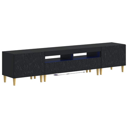 5-delige LED TV-kast Zwart Bewerkt hout