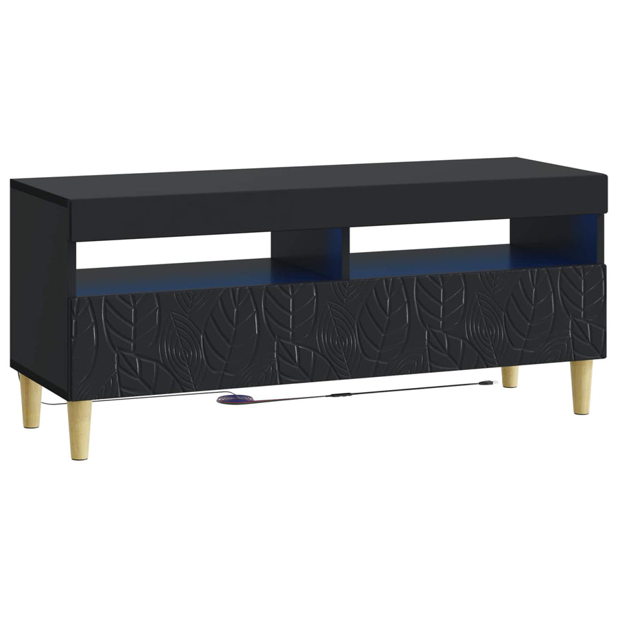 5-delige LED TV-kast Zwart Bewerkt hout