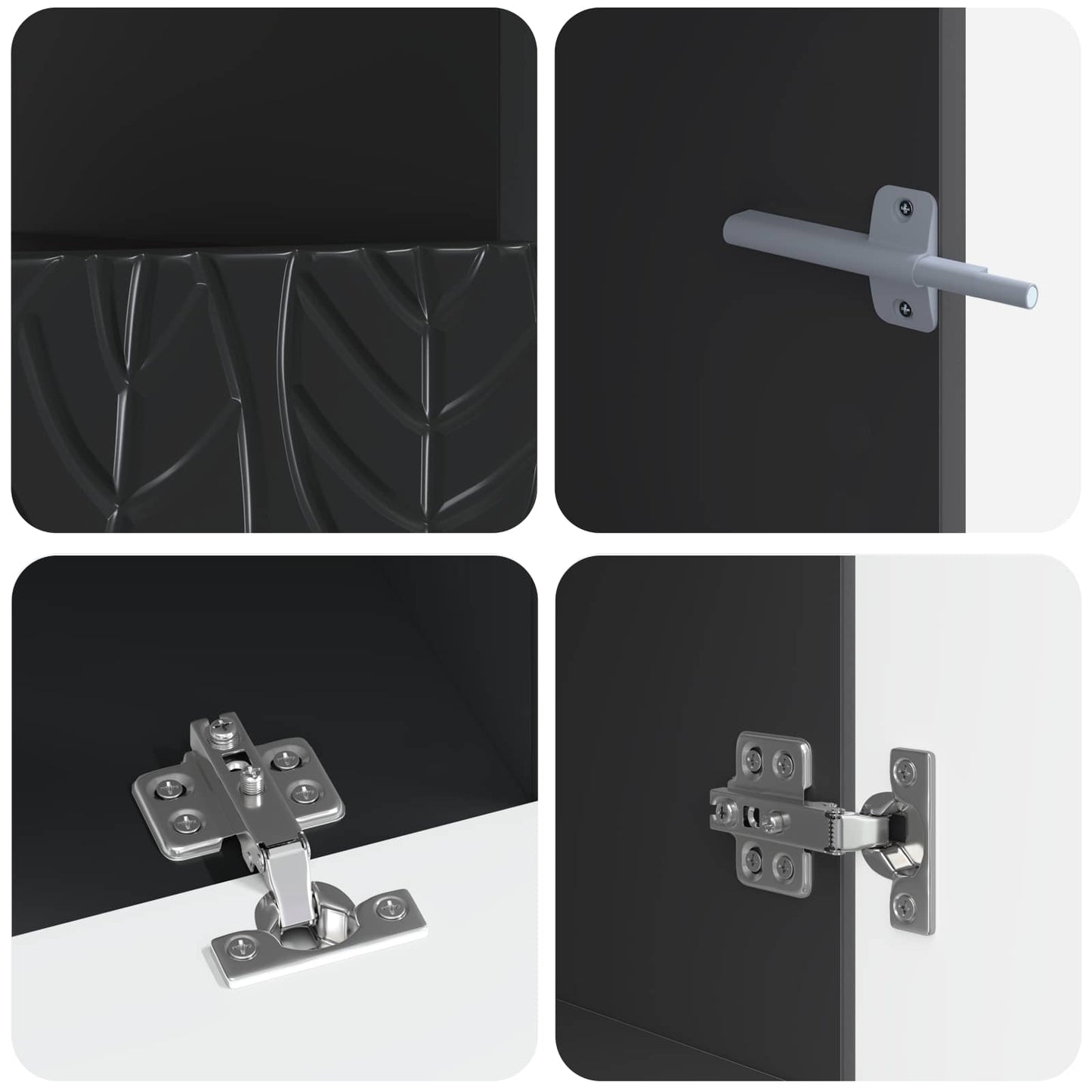 5-delige LED TV-kast Zwart Bewerkt hout