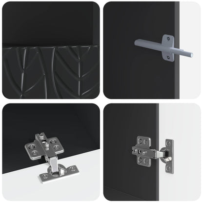 5-delige LED TV-kast Zwart Bewerkt hout