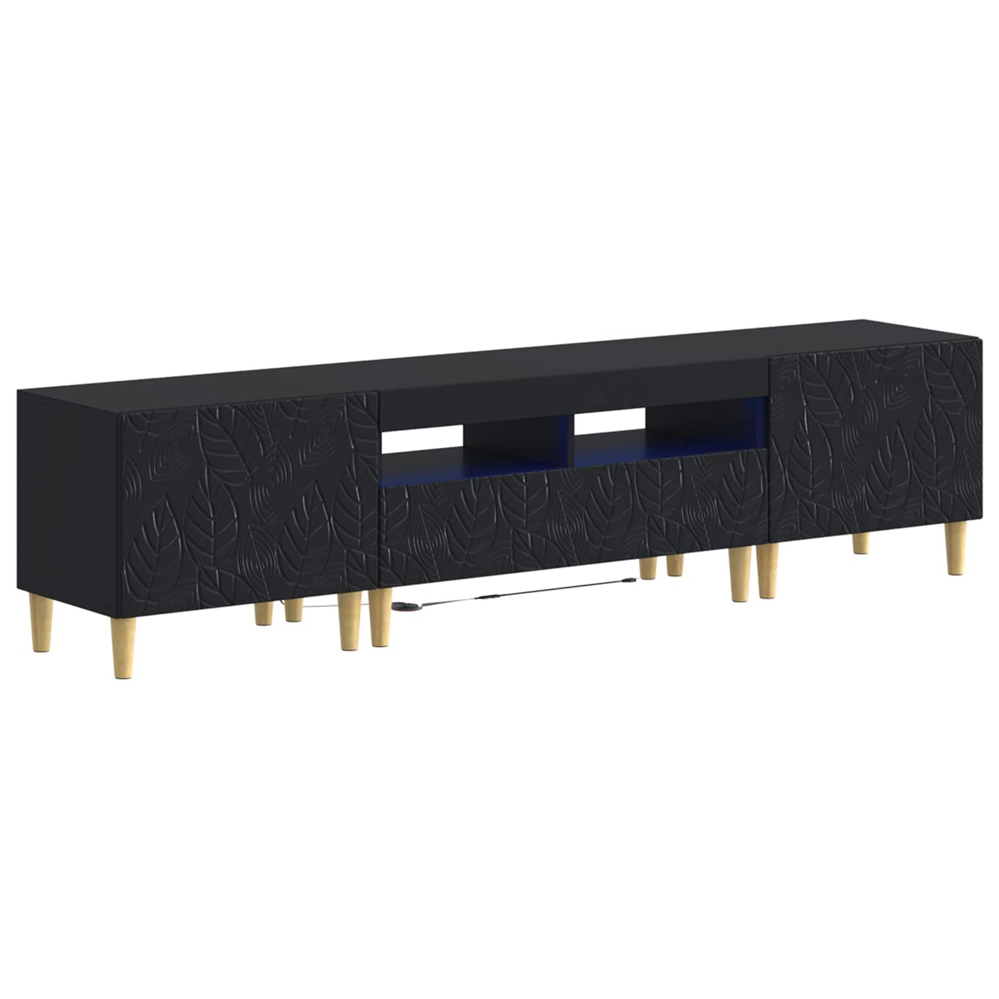 5-delige LED TV-kast Zwart Bewerkt hout