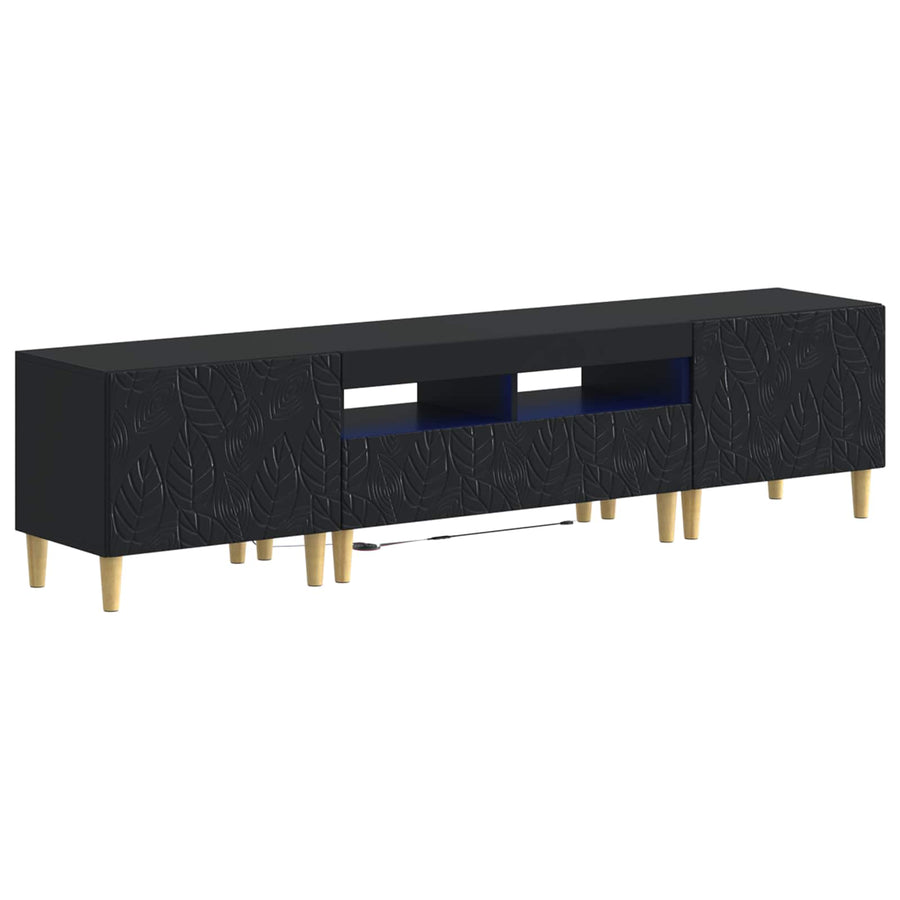 5-delige LED TV-kast Zwart Bewerkt hout